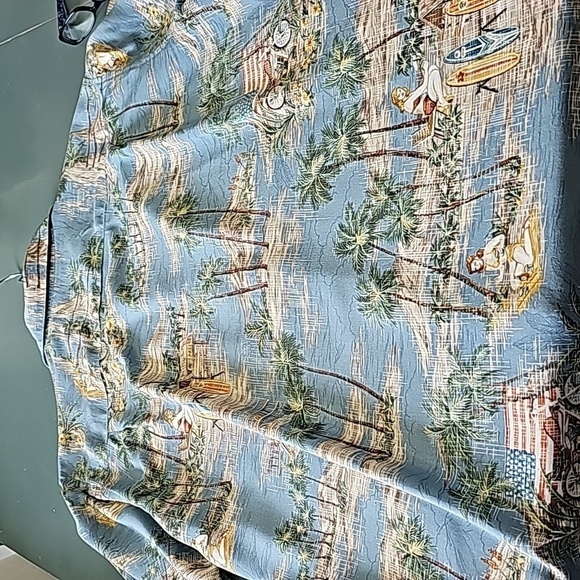 Mens hawian print casual button-down shirt. Great‎ VINTAGE print. Size large. - Picture 8 of 11